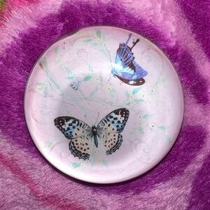 pastel butterfly glass stone